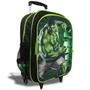 Imagem de Kit Mochila Infantil Hulk Rodinhas Tam G