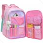 Imagem de Kit Mochila Infantil Juvenil Escolar De Costas Com Estojo