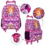 Imagem de Kit Mochila Infantil Juvenil Menina Princesa Sofia Rodinha