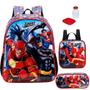 Imagem de Kit Mochila Infantil Liga Da Justiça Costas Tam G Escolar