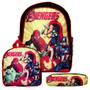 Imagem de Kit Mochila Infantil Masculina Avengers Marvel Tam G Costas