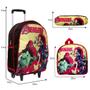 Imagem de Kit Mochila Infantil Masculina Avengers Marvel Tam G Rodinha