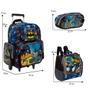 Imagem de Kit Mochila Infantil Masculina Batman Rodinha Passeio Creche