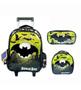 Imagem de Kit Mochila Infantil Masculina Bravebat Morcego Rodinhas