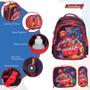 Imagem de Kit Mochila Infantil Masculina Carros 3D Lancheira Estojo