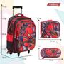 Imagem de Kit Mochila Infantil Masculina Homem Aranha 3d Rodinhas