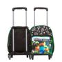 Imagem de Kit Mochila Infantil Masculina Minecraft Rodinha Pequena