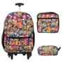 Imagem de Kit Mochila Infantil Masculina Naruto Rodas Envio Imediato