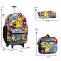 Imagem de Kit Mochila Infantil Masculina Rodinha Pokémon Juvenil Tam G