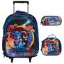 Imagem de Kit Mochila Infantil Masculina Rodinha Sonic Filme Tam G