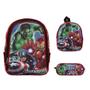 Imagem de Kit Mochila Infantil Masculina VIngadores Costas Tam G