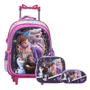 Imagem de Kit Mochila Infantil Menina Com Rodinhas Frozen 3D Grande