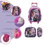 Imagem de Kit Mochila Infantil Menina Com Rodinhas Frozen 3D Grande