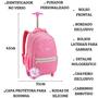 Imagem de Kit Mochila Infantil Menina De Rodinhas Com Chaveiro Escolar + Lancheira Térmica + Estojo Feminina