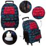 Imagem de Kit Mochila Infantil Menina Tam G Rodinhas Stranger Things