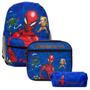 Imagem de Kit Mochila Infantil Menino Homem Aranha Passeio Escola