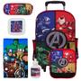 Imagem de Kit Mochila Infantil Menino Rodas Avengers Itens Toys 2U