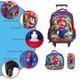 Imagem de Kit Mochila Infantil Menino Super Mario 3D Rodinhas Tam G