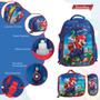 Imagem de Kit Mochila Infantil Menino Super Mario Alto Relevo Costas