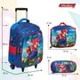 Imagem de Kit Mochila Infantil Menino Super Mario Rodinha 3D Tam G