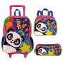 Imagem de Kit Mochila Infantil Panda Diversão Rodinha G Infantil Kids