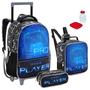 Imagem de Kit Mochila Infantil Play Video Game Rodinhas Tam G Escolar