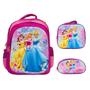 Imagem de Kit Mochila Infantil Princesas 3D Costas Lancheira Estojo