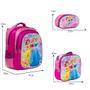 Imagem de Kit Mochila Infantil Princesas 3D Costas Lancheira Estojo