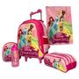 Imagem de Kit Mochila Infantil Princesas Disney Lancheira Estojo Duplo