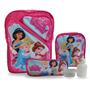 Imagem de Kit Mochila Infantil Princesas Rosa Costas