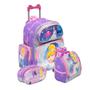 Imagem de Kit Mochila Infantil Rodinha Menina Cinderela Estampada