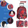 Imagem de Kit Mochila Infantil Rodinha Spider Man 3d Reforçada Toys 2u