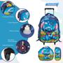 Imagem de Kit Mochila Infantil Rodinha Stitch 3D Lancheira Estojo