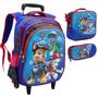 Imagem de Kit Mochila Infantil Rodinhas Escolar 3D - Patrulha (Azul)