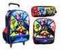 Imagem de Kit Mochila Infantil Rodinhas Patrulha STITCH HULK SONIC NARUTO HOMEM ARANHA