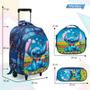 Imagem de Kit Mochila Infantil Stitch Carrinho + Lancheira Térmica