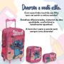 Imagem de Kit Mochila Infantil Stitch Rodinha Lancheira Estojo Menina