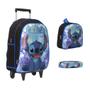 Imagem de Kit Mochila Infantil Stitch Rodinha Reforçada Volta As Aulas