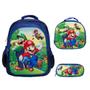 Imagem de Kit Mochila Infantil Super Mario 3D Costas Passeio Creche