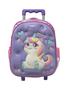 Imagem de Kit Mochila Infantil Unicornio Rosa  c/ Rodinha 14 Escolar Completo