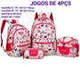 Imagem de Kit Mochila Juvenil Infantil Feminino Masculino Escolar 4 Pç