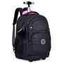Imagem de Kit Mochila Lancheira Estojo Rb Rebecca Bonbon Preta Preto Carrinho Rodinha Infantil Resistente Reforçada Meninas Juvenil