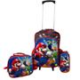 Imagem de Kit Mochila Mario Bros Rodinhas Lancheira Estojo Alto relevo