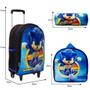 Imagem de Kit Mochila Masculina Escola Rodinha Juvenil Sonic Argola Tn