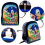 Imagem de Kit Mochila Masculina Infantil Sonic Lancheira Estojo JG