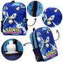 Imagem de Kit Mochila Masculina Infantil Sonic Lancheira Estojo Jg