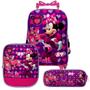 Imagem de Kit Mochila Menina Rodinha Minnie Mouse Lancheira Estojo