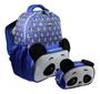 Imagem de Kit Mochila Panda Infantil Feminina Costas Estojo M42046 Azul