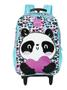 Imagem de Kit Mochila Panda Infantil Rodinhas Escolar Meninas