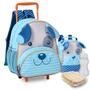 Imagem de Kit Mochila Pets Infantil Feminina Carrinho Animais de Rodinhas Zoo Bichinhos